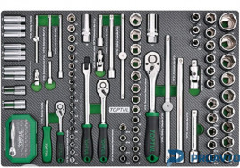 Набор инструмента 1/4", 3/8", 1/2" 126ед (в ложементе, тип D) TOPTUL GEDC611