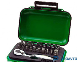 Набор бит с трещоткой-битодержателем 1/4" 31ед. TOPTUL GABW3103