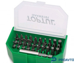 Набор бит 1/4" SL;PH;PZ;TORX;HEX +магнитный держатель 31ед. TOPTUL GAAW3101
