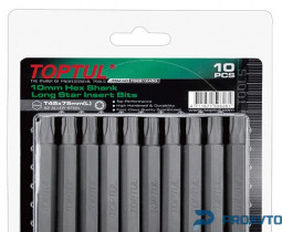 Набор бит 10мм L75мм T40 10ед. на блистере TOPTUL FSEB1240G