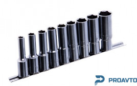 Набор головок длинных 1/2" 9ед. 8,10,12~15,17,19,22мм (на планке) TOPTUL GAAQ1605U