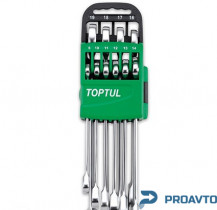 Набор ключей комбинированных с трещоткой 8-19мм 10ед. на холдере TOPTUL GSCQ1001