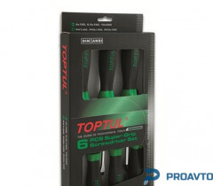 Набор отверток 6 ед. (PH1x80, PH2x100, PH3x150, SL4x100, SL6,5x150, SL10x200) TOPTUL GAAE0611