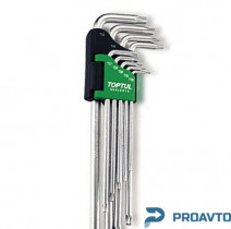 Набор Г-обр. ключей TORX T10-T50 9ед. супердл. с отверстием TOPTUL GAAL0915