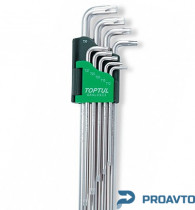 Набор Г-обр. ключей TORX T10-T50 9ед. Супердлинных TOPTUL GAAL0923