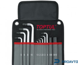 Набор Г-обр. шестигр. 1,5-10мм 11ед. с шаром супердл. в чехле TOPTUL GPAQ1101