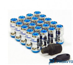 Набор гаек Volk Racing хром, синий колпачок М12*1.5х45, ODO=20, (20+2), 2296