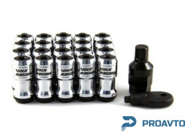 Набор гаек Volk Racing хром, черный колпачок М12*1.5х45, ODO=20, (20+2), 2295