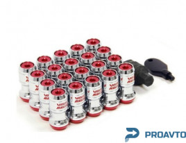 Набор гаек Volk Racing хром, красный колпачок М12*1.25х45, ODO=20, (20+2), 2290