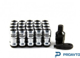 Набор гаек Volk Racing хром, черный колпачок М12*1.25х45, ODO=20, (20+2), 2291