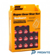 Набор гаек Мax Guard хром, красный колпачок М12*1.25x34, 19/21, (16+4+2), 2269