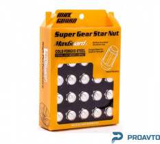 Набор гаек Мax Guard хром, серебряный колпачок М12*1.25x34, ODO=20, (20+1), 2233