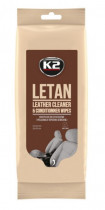 Салфетка влажная для очищения кожи K2 LETAN LEATHER CLEANER & CONDITIONNER 24 шт K210