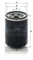 Масляный фильтр MANN-FILTER W 610/2