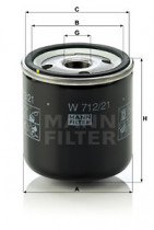 Масляный фильтр MANN-FILTER W 712/21
