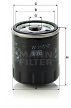 Масляный фильтр MANN-FILTER W 712/47