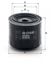 Масляный фильтр MANN-FILTER W 811/81