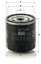 Масляный фильтр MANN-FILTER W 714/3