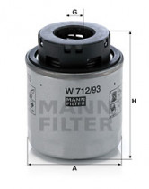 Масляный фильтр MANN-FILTER W 712/93
