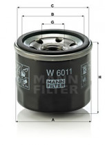 Масляный фильтр MANN-FILTER W 6011
