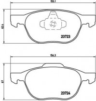Комплект тормозных колодок, дисковый тормоз BREMBO P 24 061