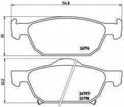 Комплект тормозных колодок, дисковый тормоз BREMBO P 28 044