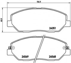 Комплект тормозных колодок, дисковый тормоз BREMBO P 30 036