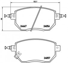 Комплект тормозных колодок, дисковый тормоз BREMBO P 56 051