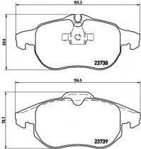 Комплект тормозных колодок, дисковый тормоз BREMBO P 59 043