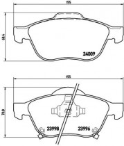 Комплект тормозных колодок, дисковый тормоз BREMBO P 83 043