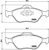 Комплект тормозных колодок, дисковый тормоз BREMBO P 24 055