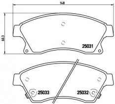 Комплект тормозных колодок, дисковый тормоз BREMBO P 59 076