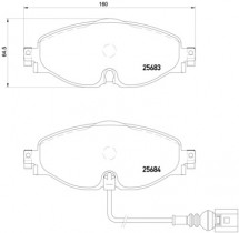 Комплект тормозных колодок, дисковый тормоз BREMBO P 85 126