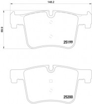 Комплект тормозных колодок, дисковый тормоз BREMBO P 06 075