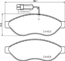 Комплект тормозных колодок, дисковый тормоз BREMBO P 23 143