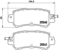 Комплект тормозных колодок, дисковый тормоз BREMBO P 49 047