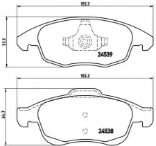 Комплект тормозных колодок, дисковый тормоз BREMBO P 61 083