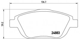Комплект тормозных колодок, дисковый тормоз BREMBO P 61 103