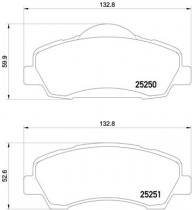 Комплект тормозных колодок, дисковый тормоз BREMBO P 61 113