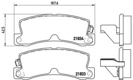 Комплект тормозных колодок, дисковый тормоз BREMBO P 83 015
