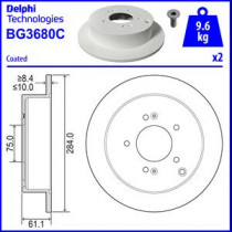 Тормозной диск DELPHI BG3680C