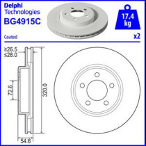 Тормозной диск DELPHI BG4915C