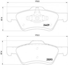 Комплект тормозных колодок BREMBO P24 159