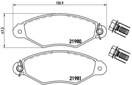 Комплект тормозных колодок BREMBO P61 098