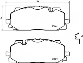 Комплект тормозных колодок BREMBO P85 165