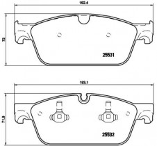 Комплект тормозных колодок BREMBO P50 102X