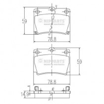 Комплект тормозных колодок Nipparts J3615011