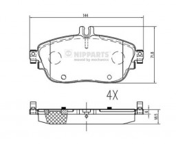 Комплект тормозных колодок Nipparts N3601114