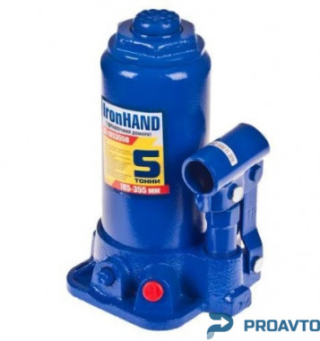 Vitol Домкрат Vitol гидравл. телескоп  5т чемодан. Высота подъема 185-355 мм. Iron Hand (IH-185355D-K) - Картинка 1