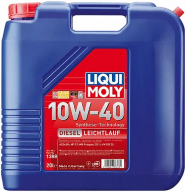 Liqui Moly Масло моторное полусинтетическое LiquiMoly Diesel Leichtlauf 10W-40, 20л 1388 - Картинка 1